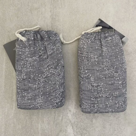 The Threadery Euro Sham Lot of 2 Linen Erased Jacquard Blue Navy Blazer 26 x 26" - Picture 8 of 15